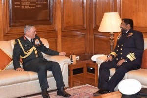 Vice Admiral R C Wijegunaratna met Gen Bipin Rawat